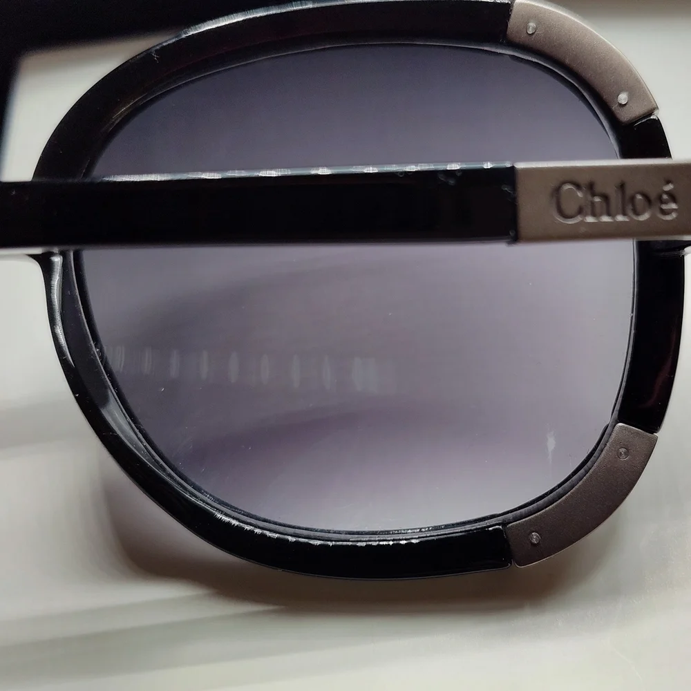 Chloé CL 2119 C01 Black Oversized Sunglasses Made in France Designer Luxe